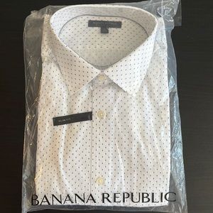 Banana Republic Mens Dress Shirt XL Non-iron Slim Fit